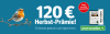 Ein Rotkehlchen auf einem Ast neben einem Abo-Angebot mit 120 Euro Herbst-Prämie für 12 Monate gedruckt und digital lesen.